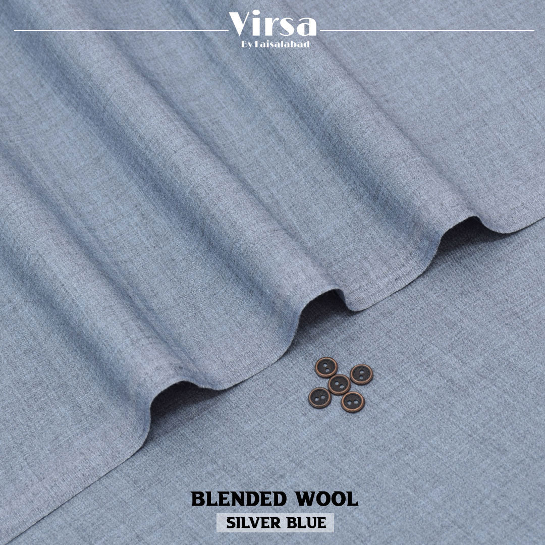 Silver Blue Blended Wool