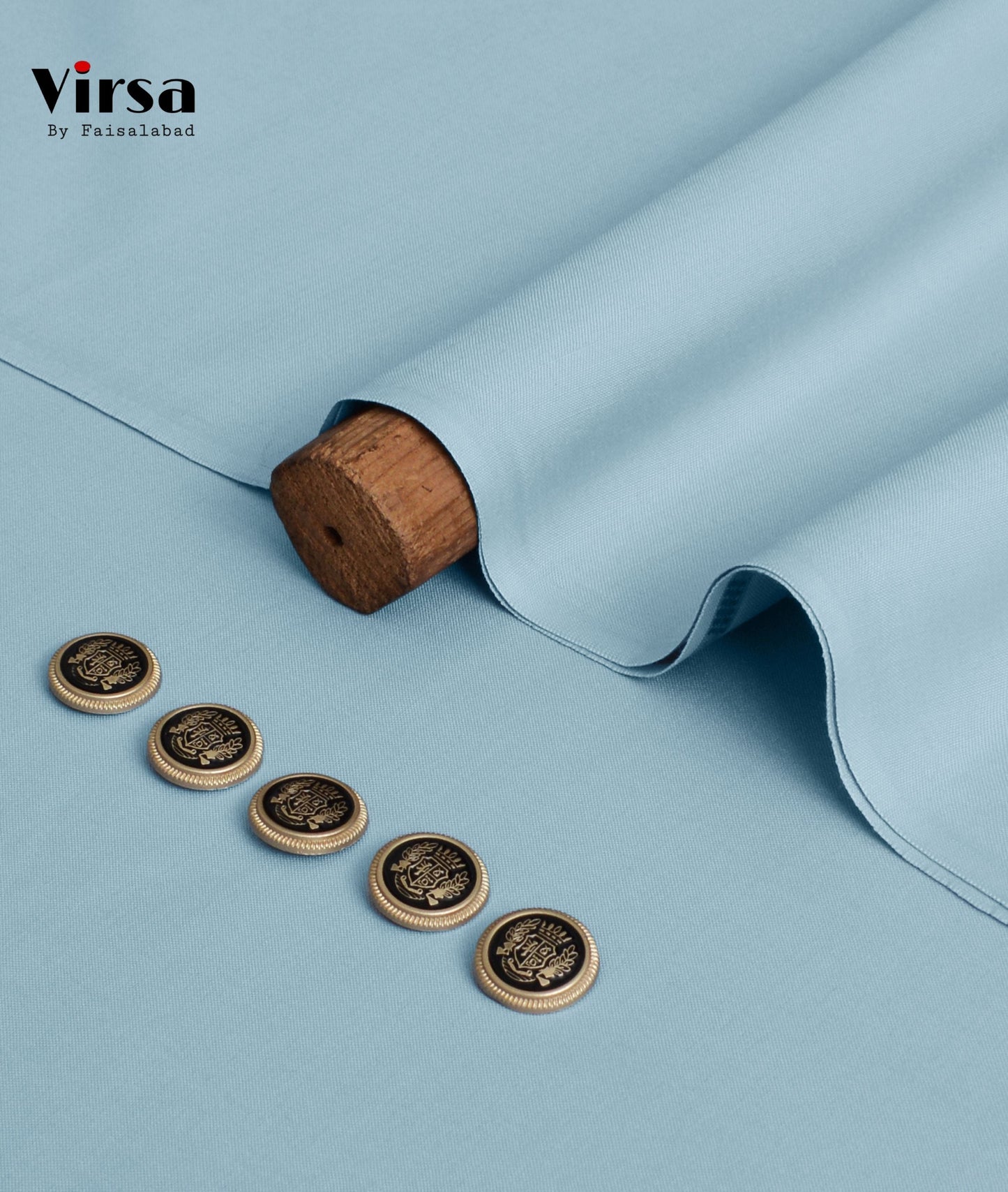 Premium Aqua Blue Boski Fabric โ Unstitched Summer Suit | Virsa by Faisalabad
