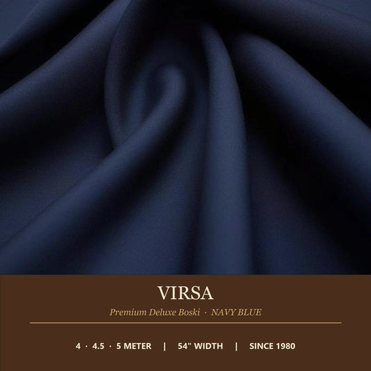 Virsa Premium Deluxe Boski Navy Blue - 4, 4.5, 5 meter, 54 inch width, since 1980