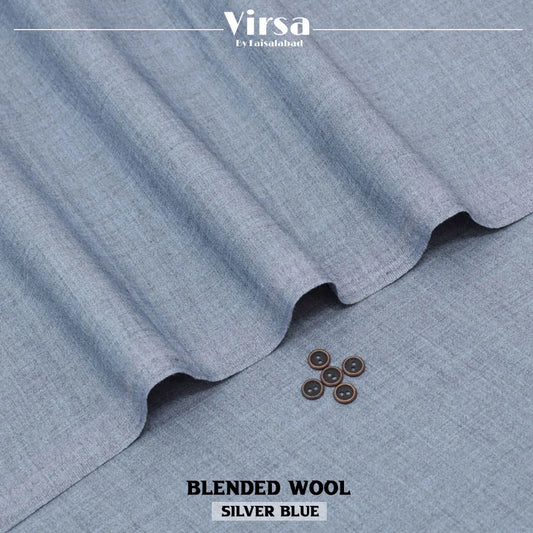 Silver Blue Blended Wool