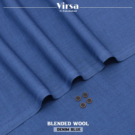 Denim Blue Blended Wool