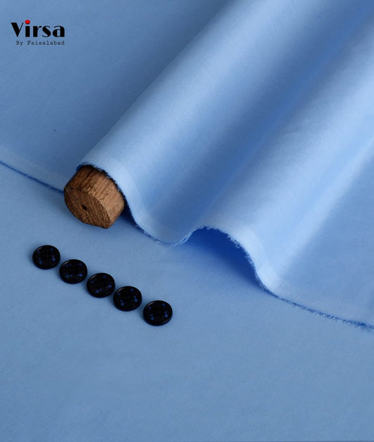 Premium Sky Blue Boski Fabric – Unstitched Summer Suit | Virsa by Faisalabad