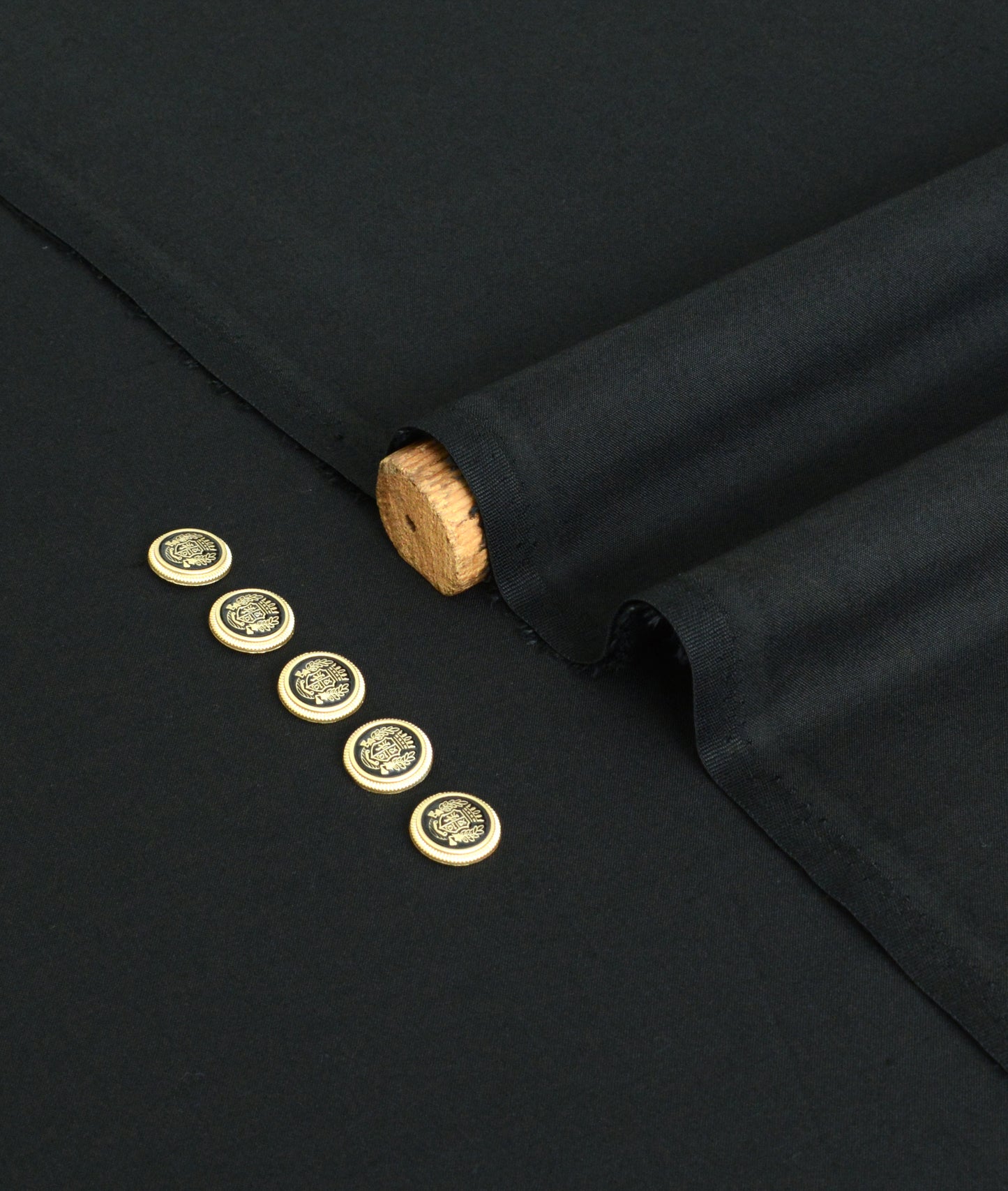 Jet Black Stiff Cotton Fabric – Premium Unstitched Suit Material | Virsa by Faisalabad