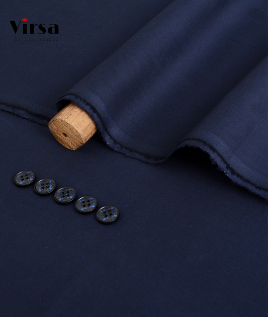 Navy Blue Summer Boski – Premium Unstitched Fabric | Virsa by Faisalabad