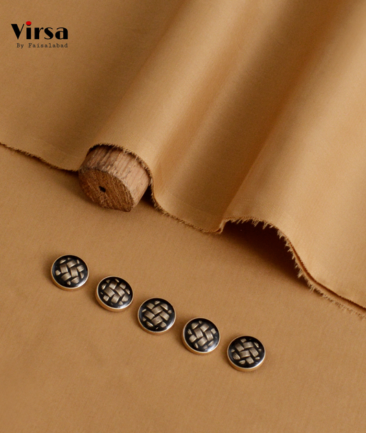 Premium Camel Brown Boski Fabric – Unstitched Summer Suit | Virsa by Faisalabad