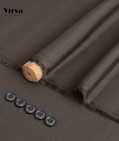 Premium Choco Brown Boski Fabric – Unstitched Summer Suit | Virsa by Faisalabad